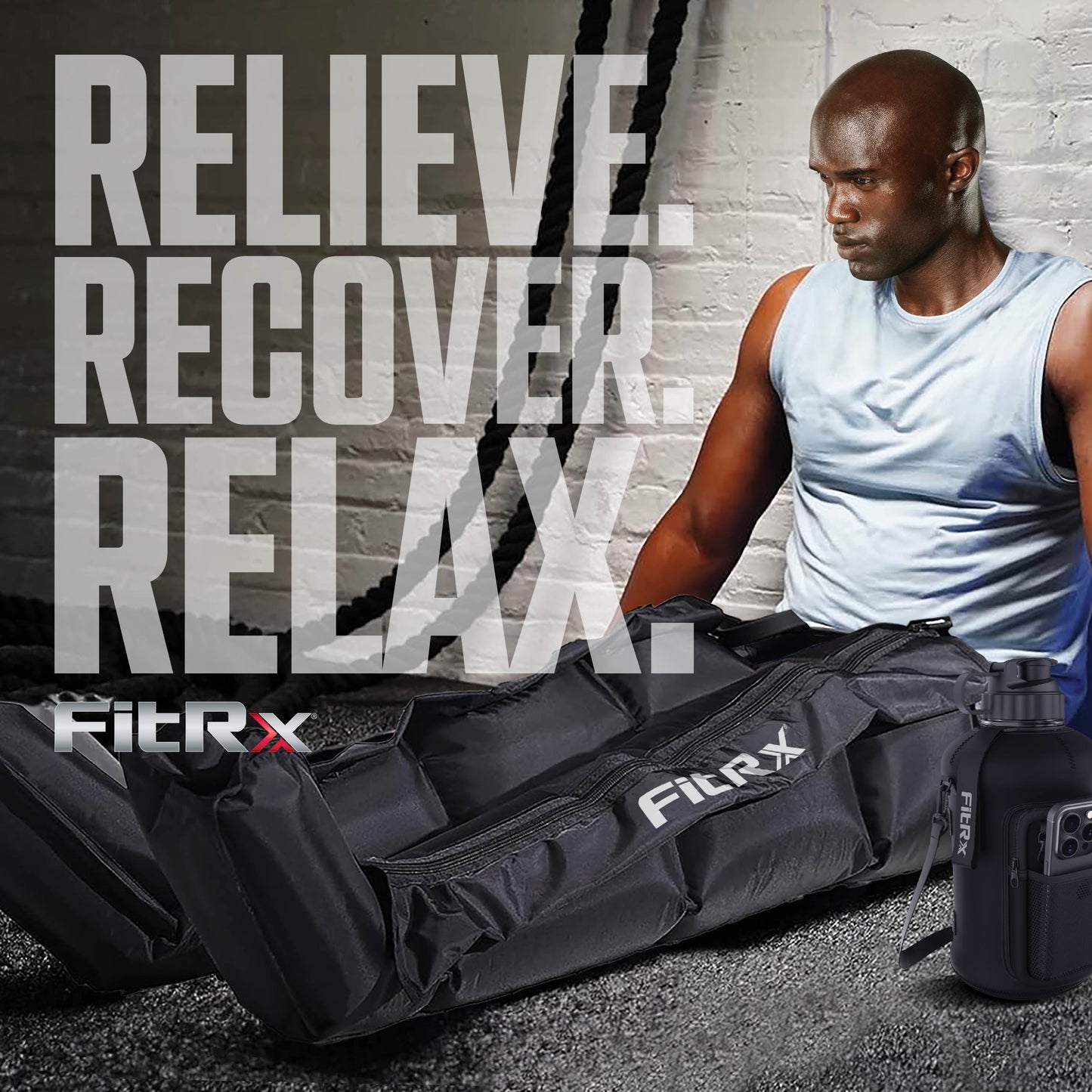Recover Max Pro Full Leg Compression Massager, Air Compression Leg Massager with 3 Modes, Recovery Boots for Circulation, Muscle Relief & Travel Case