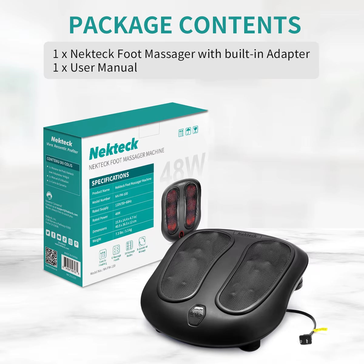 Foot Massager with Heat to Relieve Painful Sores, Shiatsu Heated Electric Kneading Foot Massager for Plantar Fasciitis,