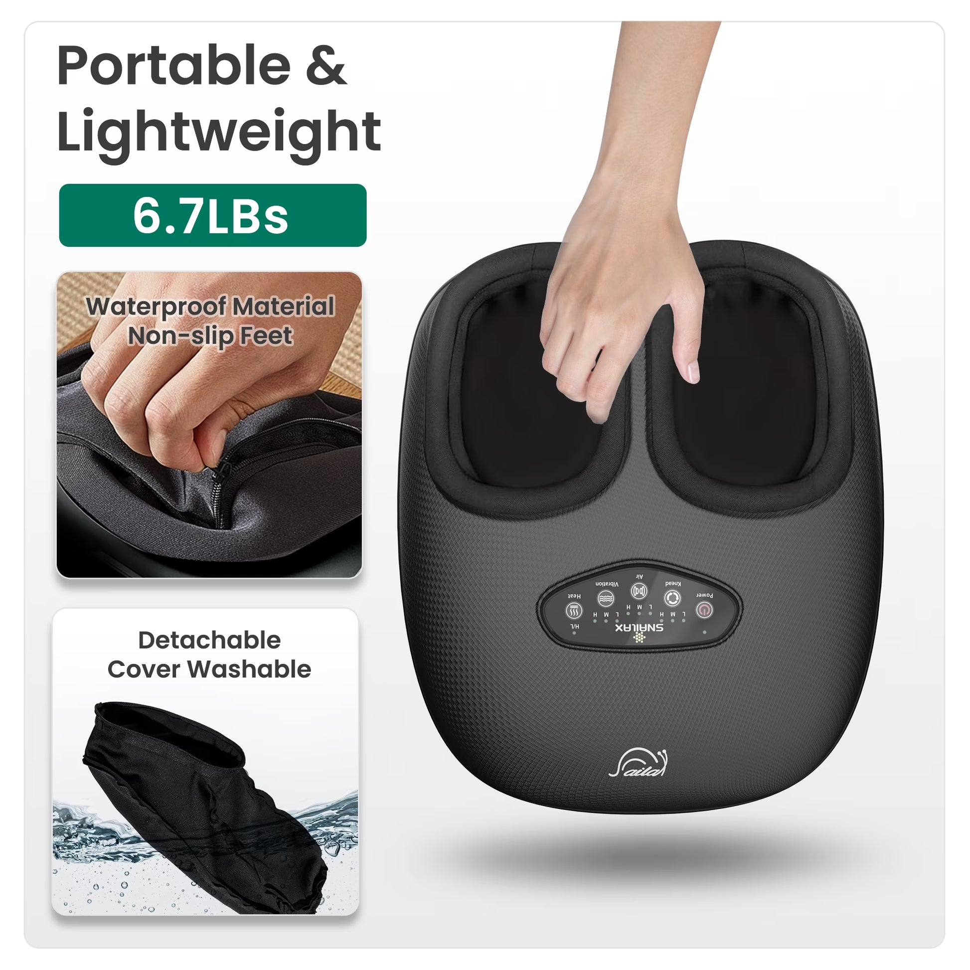 Foot Massager with Heat for Neuropathy & Tired Feet, Deep Kneading & Compression for Pain Relief