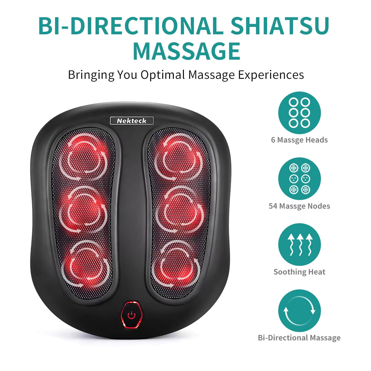 Foot Massager with Heat to Relieve Painful Sores, Shiatsu Heated Electric Kneading Foot Massager for Plantar Fasciitis,