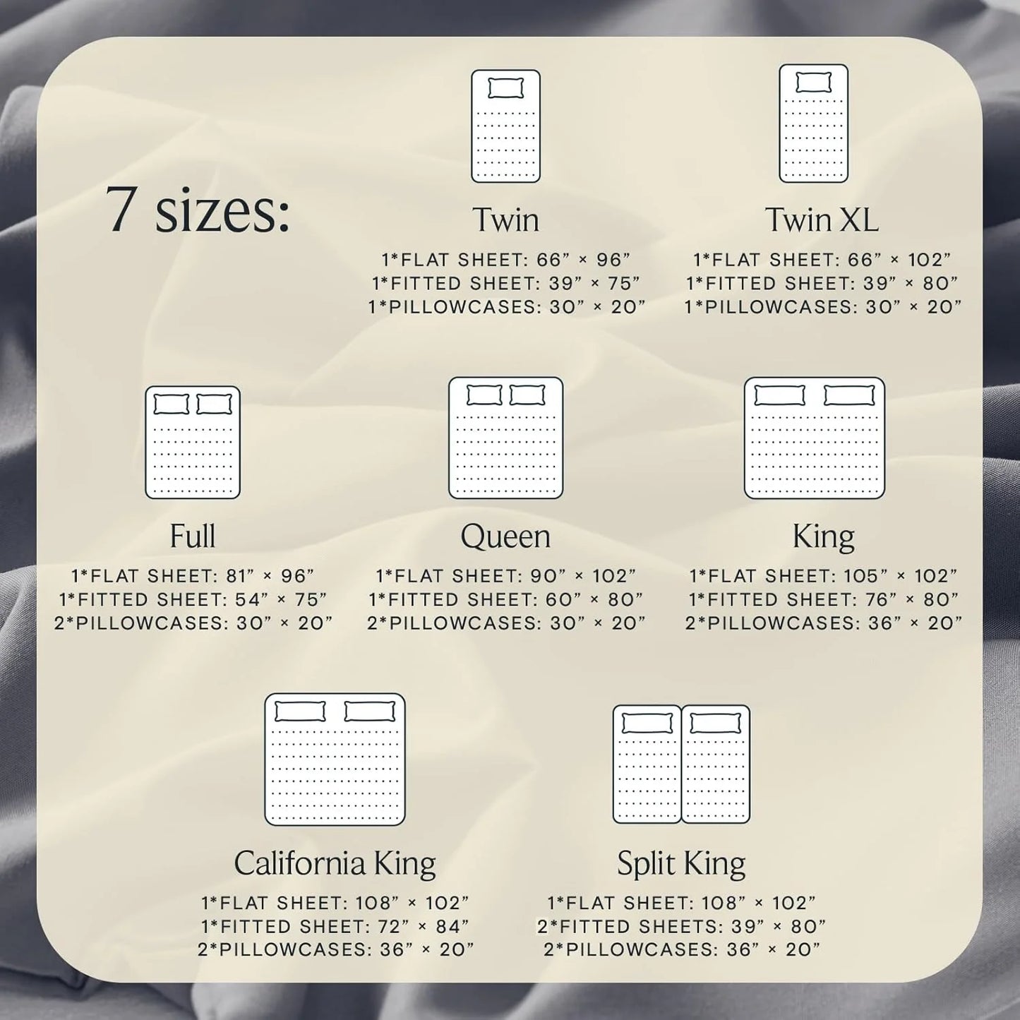 King Size Sheet Set Deep Pockets Wrinkle Free Cooling Bed Sheets Machine Washable Hotel Bedding Silky Soft - Light Grey King