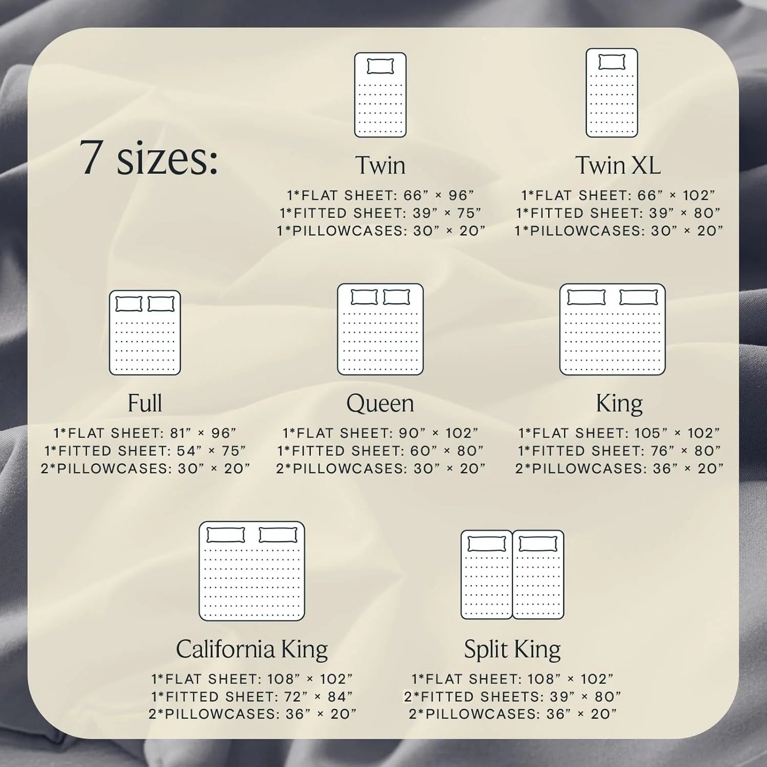 King Size Sheet Set Deep Pockets Wrinkle Free Cooling Bed Sheets Machine Washable Hotel Bedding Silky Soft - Light Grey King