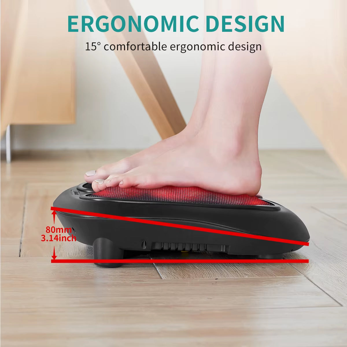 Foot Massager with Heat to Relieve Painful Sores, Shiatsu Heated Electric Kneading Foot Massager for Plantar Fasciitis,