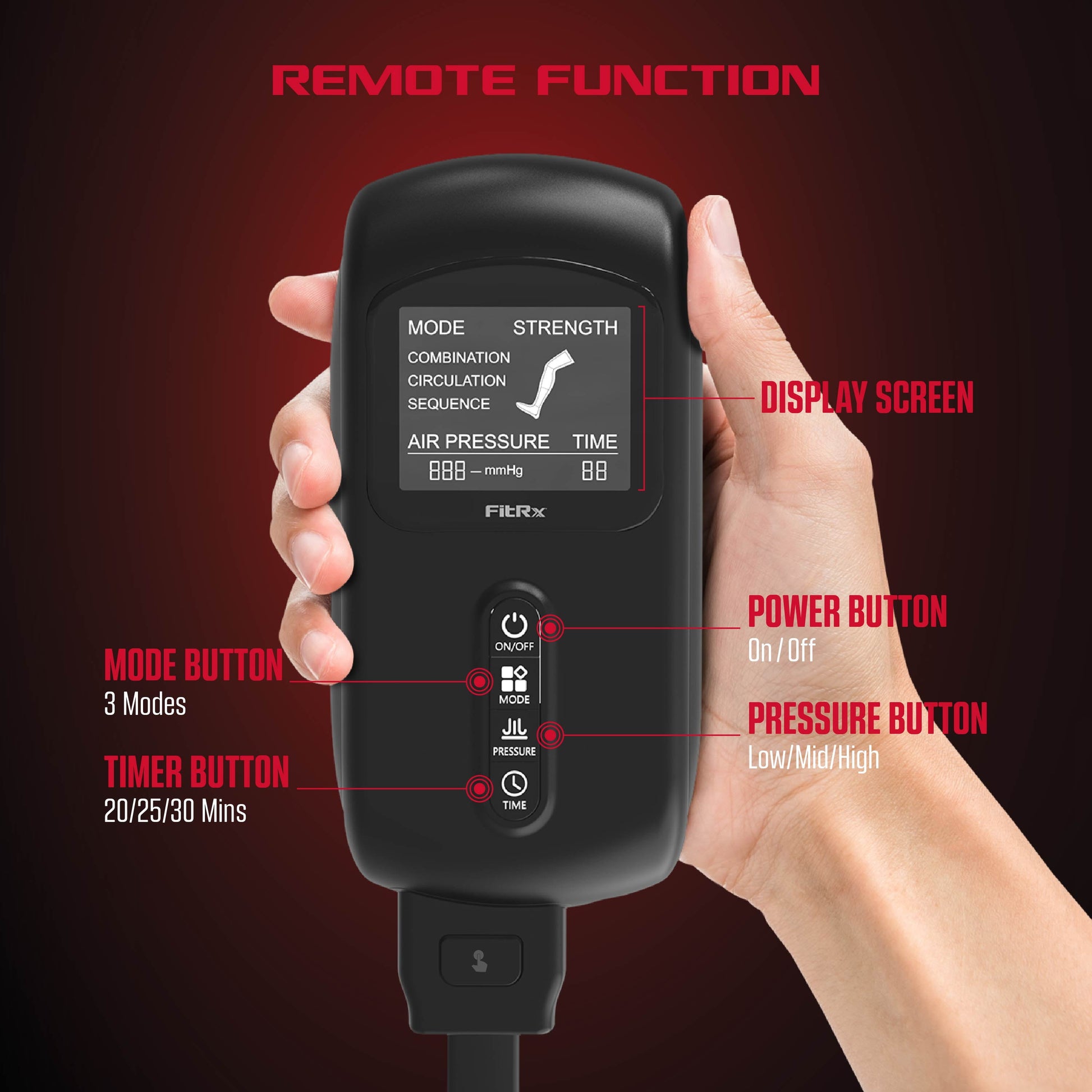 Recover Max Pro Full Leg Compression Massager, Air Compression Leg Massager with 3 Modes, Recovery Boots for Circulation, Muscle Relief & Travel Case