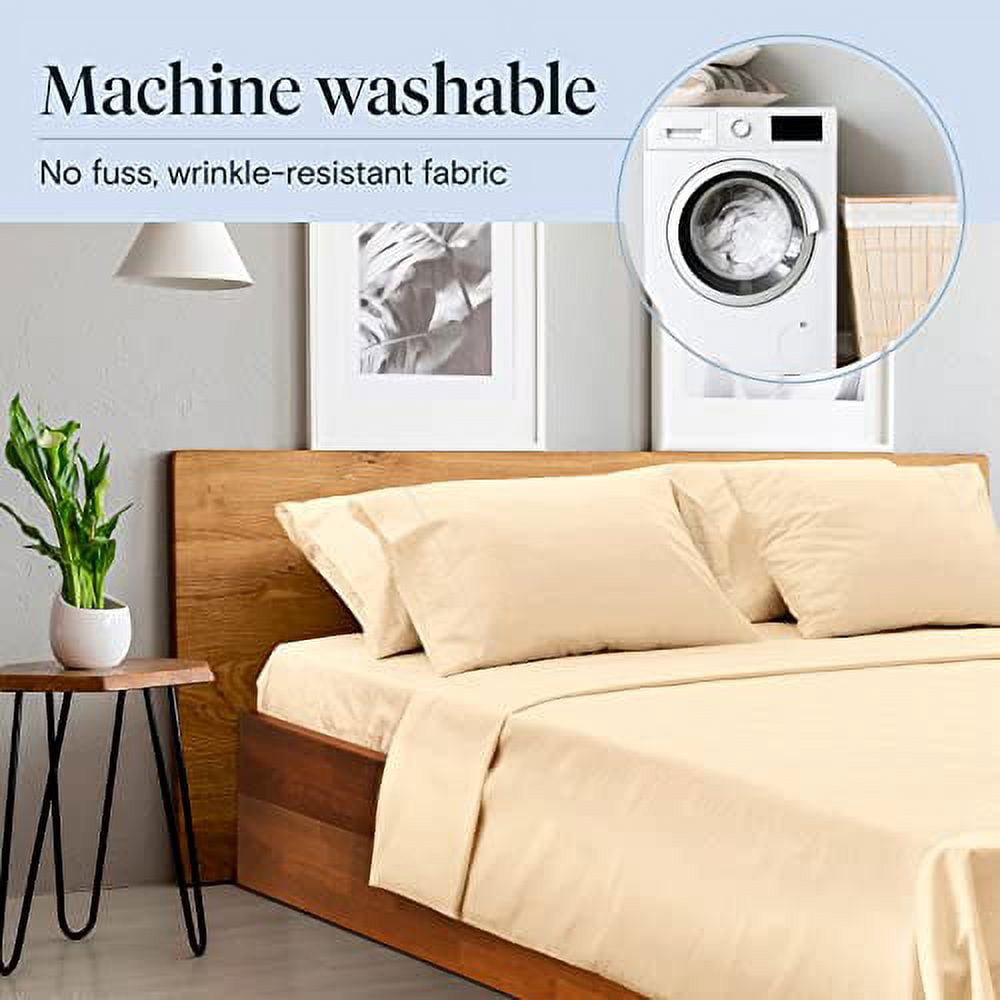 Transform Your Sleep with LuxClub's Full Cooling Microfiber Bed Sheet Set - 6 Piece, Off-White, Deep Pocket Design for Ultimate Comfort