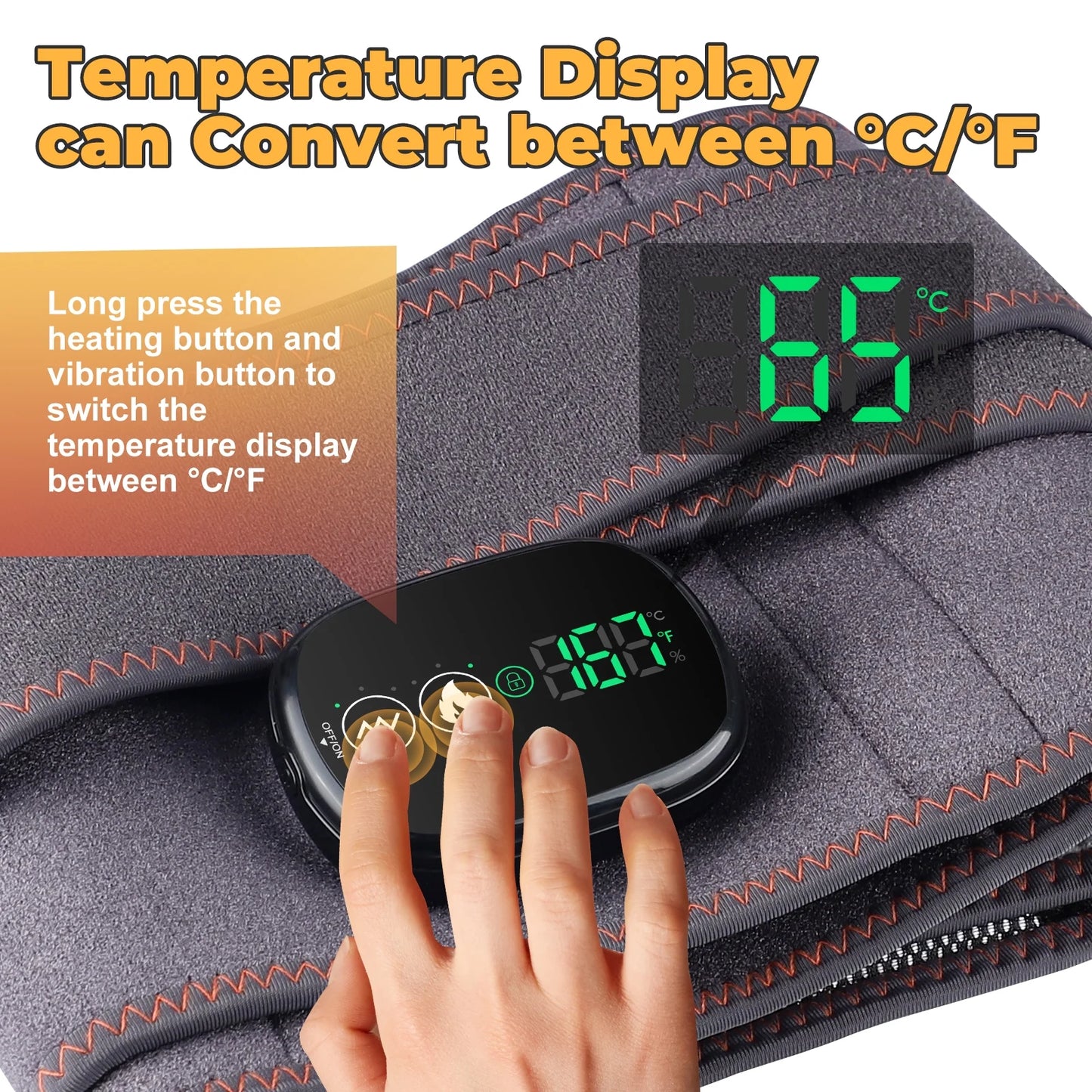 Ultimate Cordless Heating Pad & Massager for Back Relief - Portable Red Light Waist Belt with Rechargeable Battery in Gray