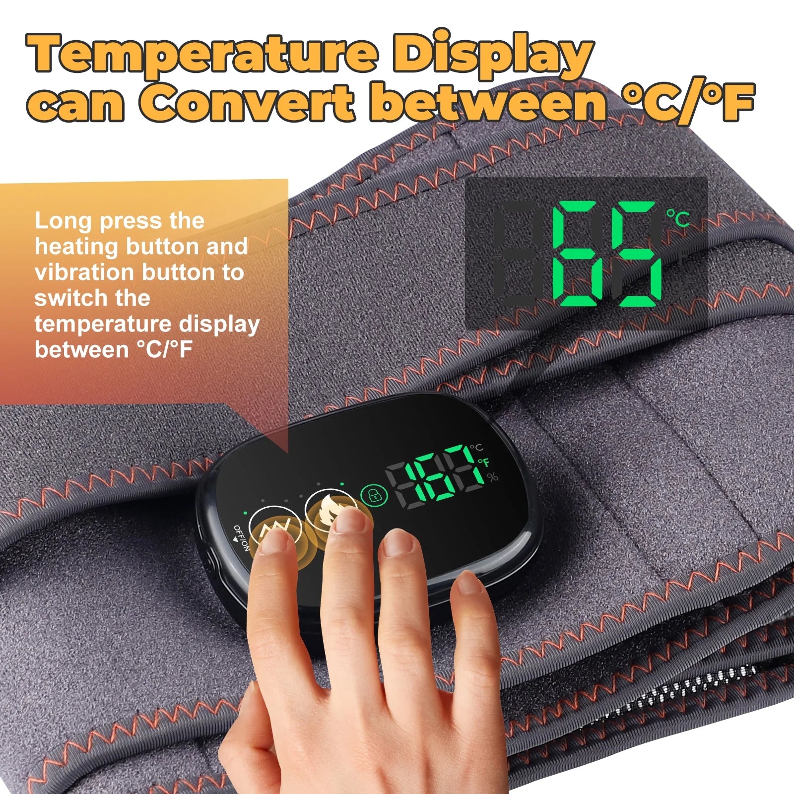 Ultimate Cordless Heating Pad & Massager for Back Relief - Portable Red Light Waist Belt with Rechargeable Battery in Gray