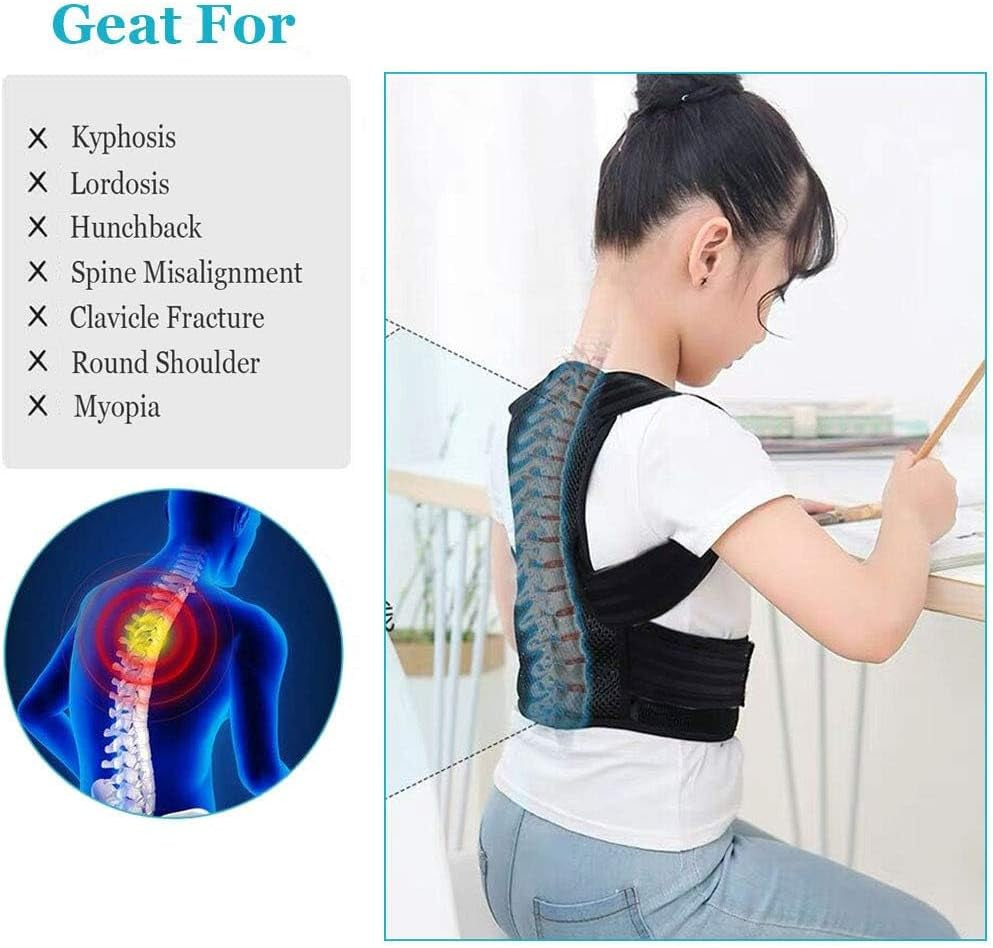Professional Posture Corrector for Kids and Teens, Effective Upper Back Posture Brace for Teenagers Boys Girls Spinal Support to Improves Slouch, Prevent Humpback, Relieve Back Pain