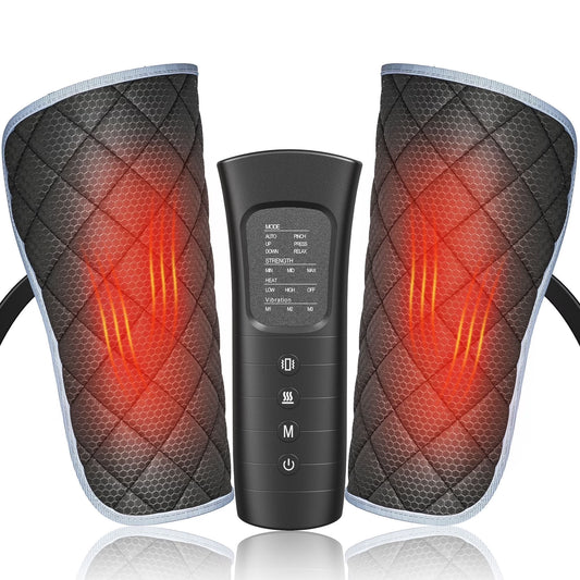 Leg Massager for Circulation, Leg Arm Calf Air Compression Massager with 6 Modes, 2 Heating Levels, 3 Intensities and Auto-Off