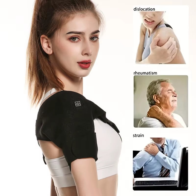 USB electric heated shoulder brace wrap for warmth and shoulder support