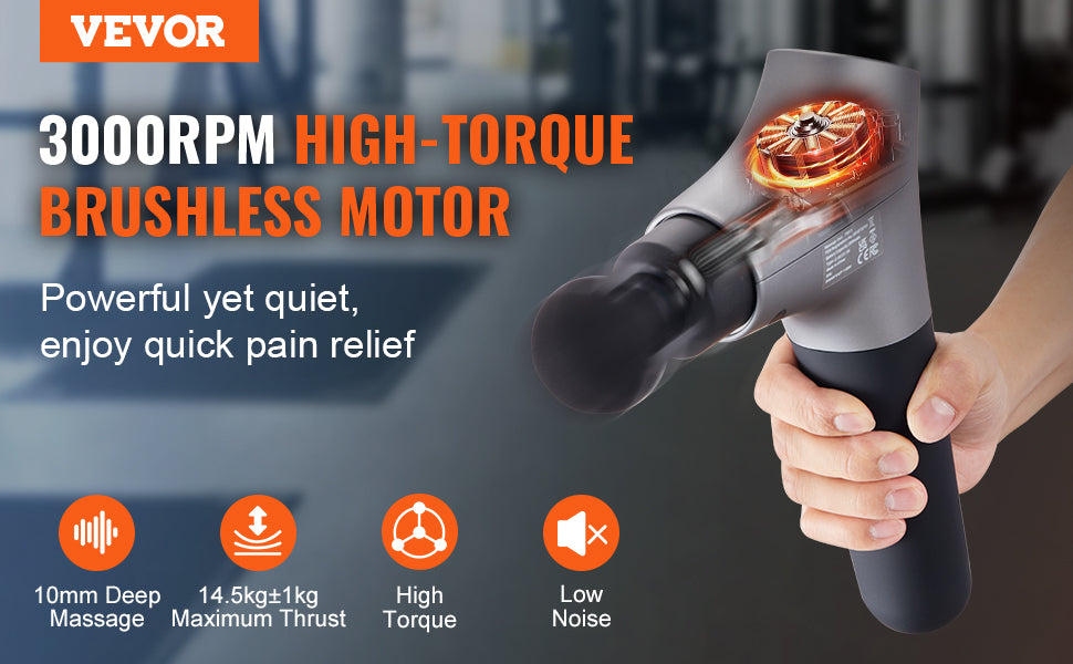 Pro percussion massage gun with interchangeable heads for muscle recovery